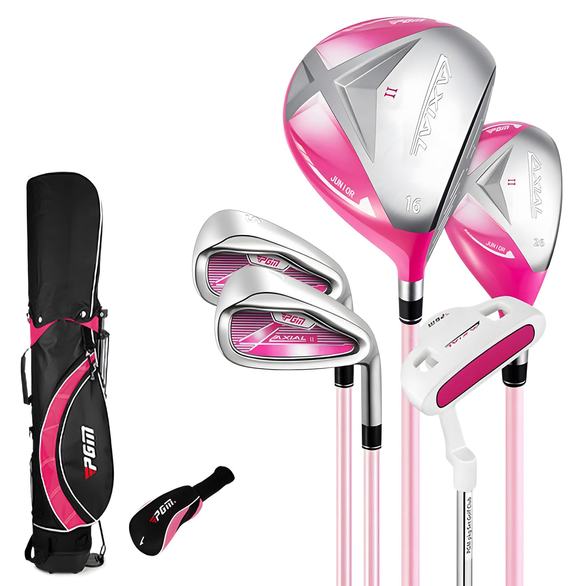 PGM Junior Golf Set full view with stand bag for easy transport.