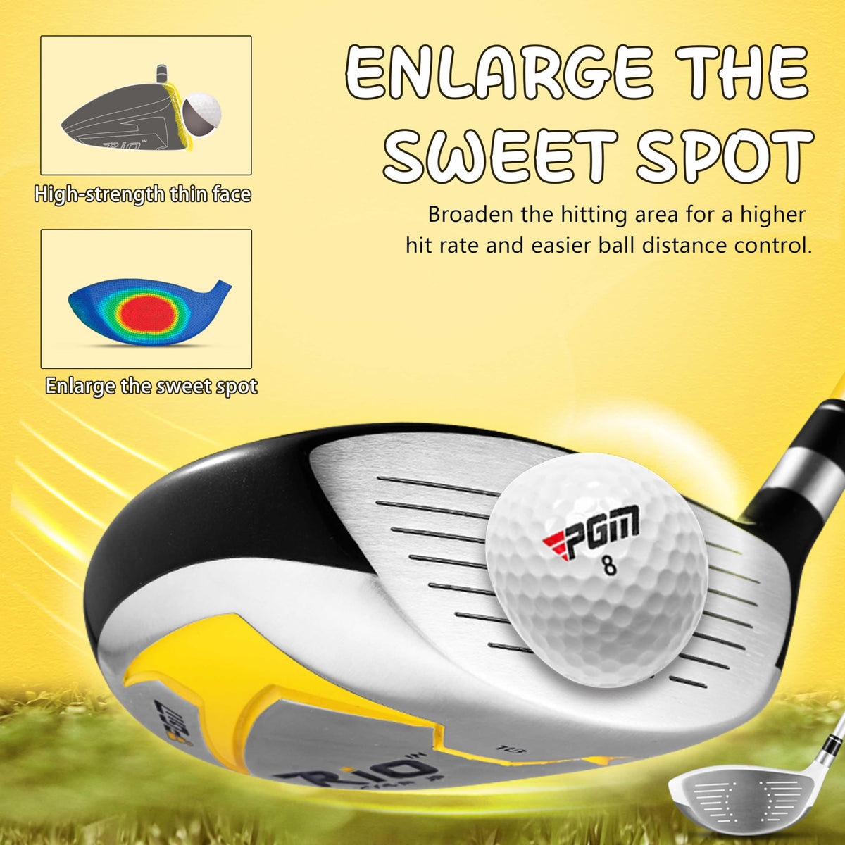 PGM putter with sighting line helps align for confident putts.