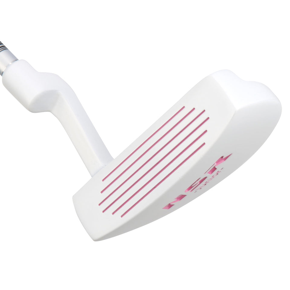 PGM junior youth putter left-handed in white pink promotes beginner-friendly balance for accurate putts