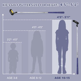 PGM junior putter soft TPE grip reduces hand fatigue for kids