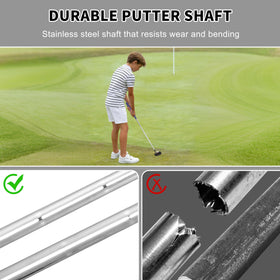 PGM Kids Junior Putter durable stainless steel shaft resists bends during practice