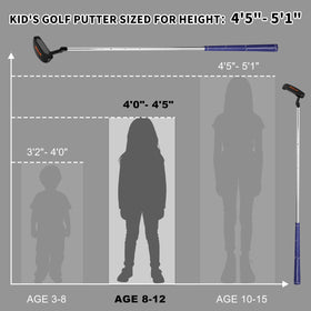PGM Kids Junior Putter grooved face promotes a smoother roll