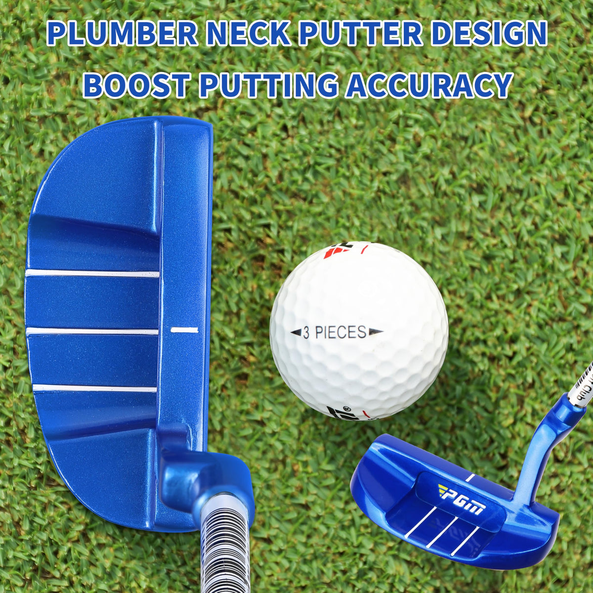 Left-handed junior putter sized for 4'0" to 4'5" height, blue-green