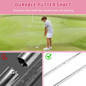 Plumber-neck with offset supports clearer alignment during strokes