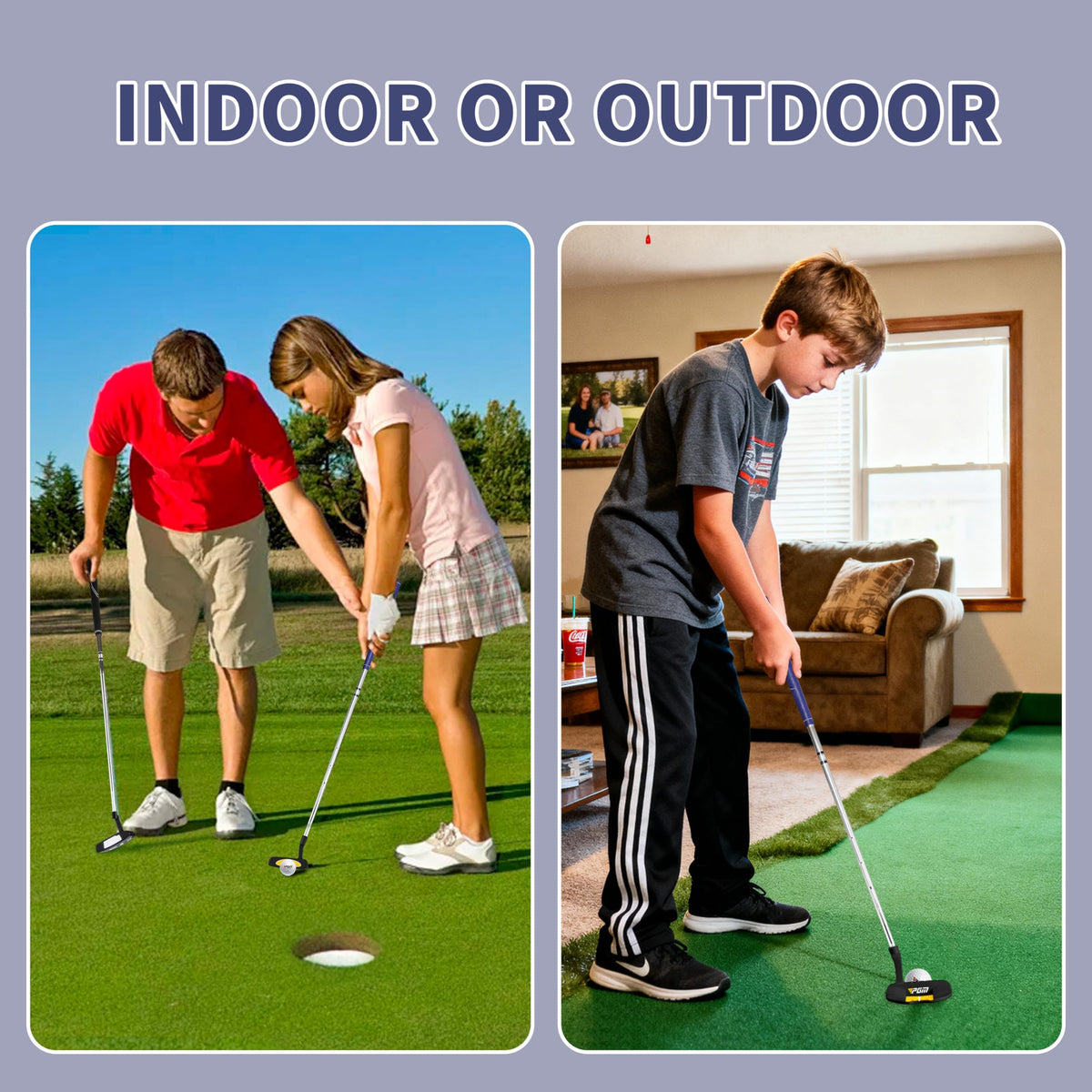 PGM Kids Junior Putter stainless shaft withstands rough practice sessions.