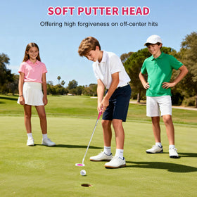PGM Kids Putter forgiving head improves balance on off-center hits.