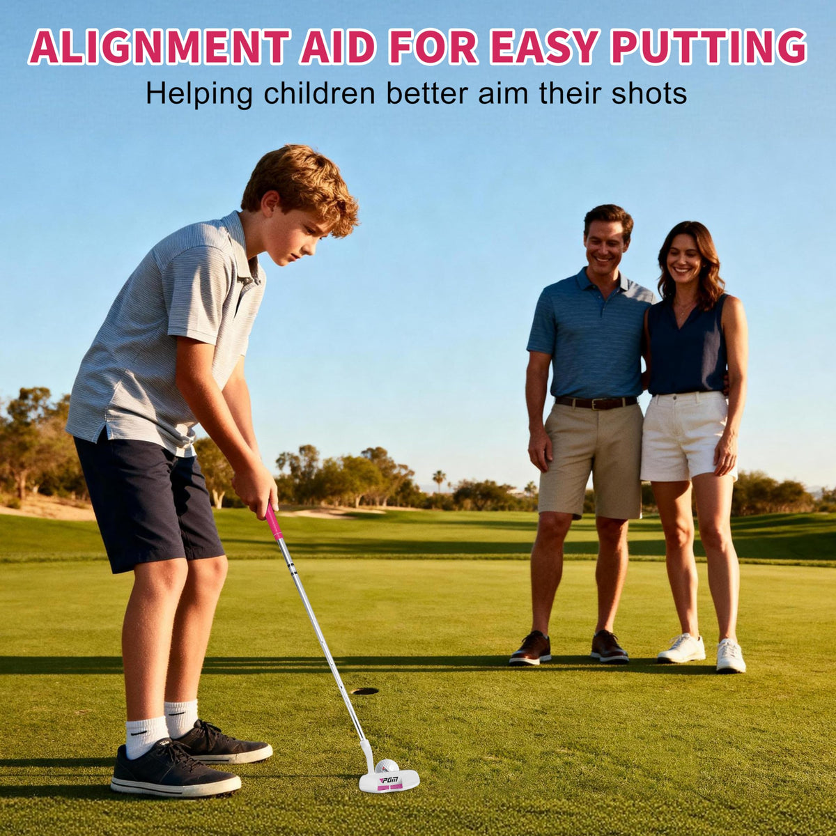PGM Kids Putter soft grip provides comfort and control for small hands.