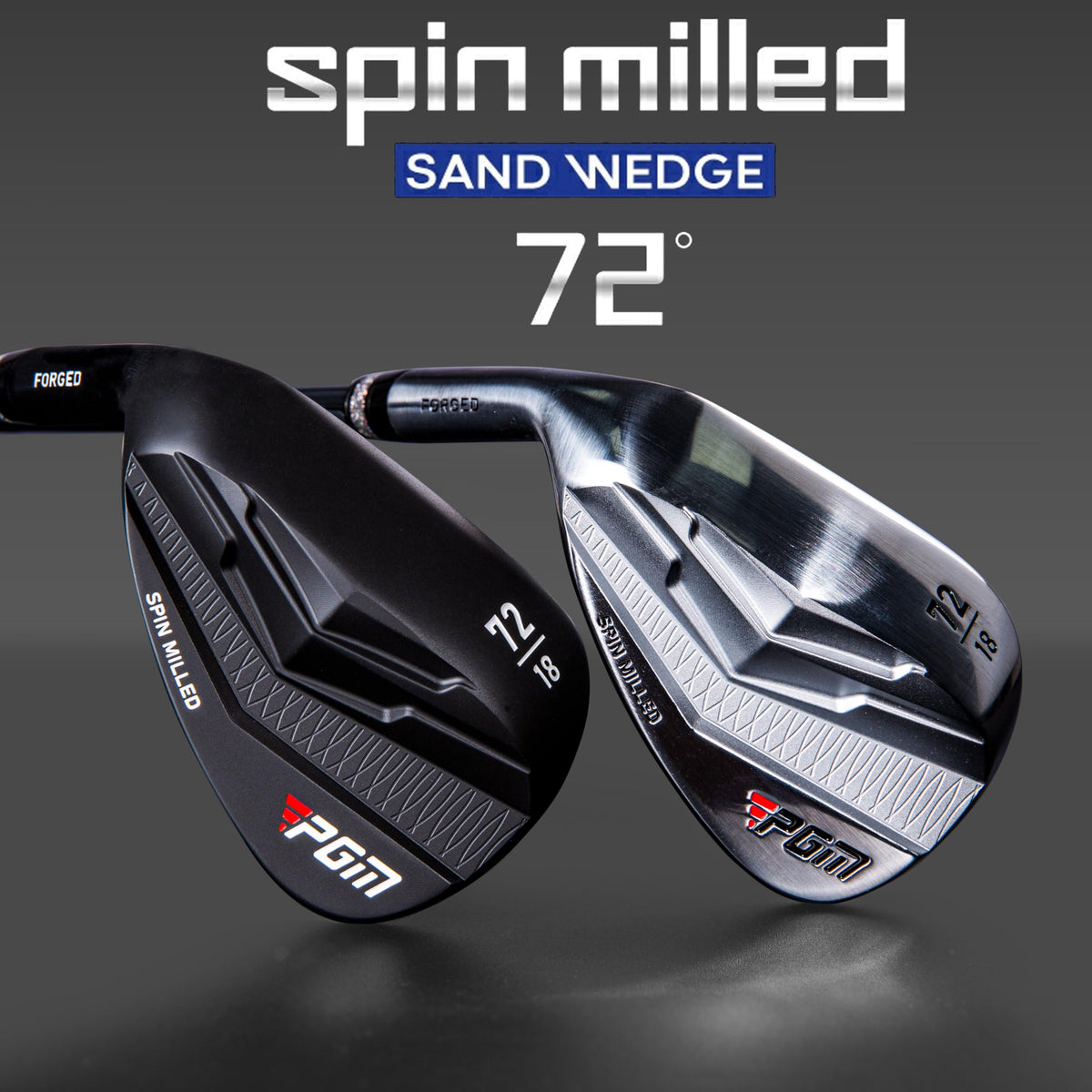 PGM Left Handed Wedge 72deg grooves improve grip on soft sand.