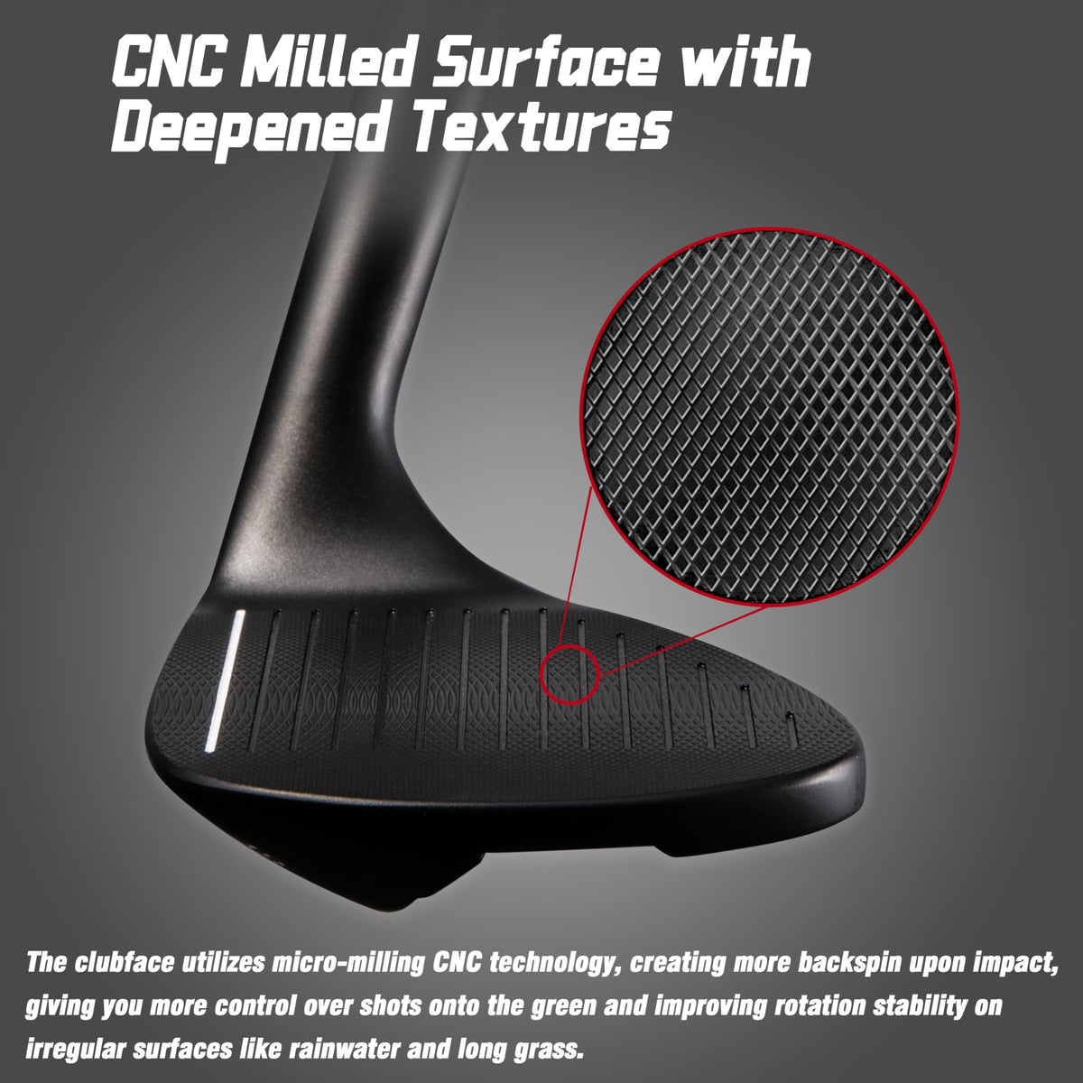 PGM Left Handed Wedge non-slip grip provides secure control.