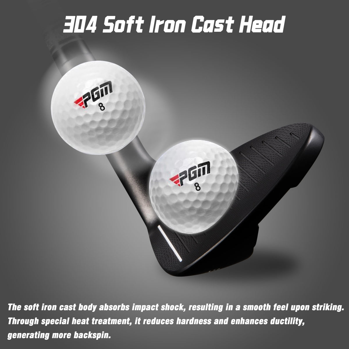 PGM Left Handed Wedge sectional shaft enhances shot stability and direction.