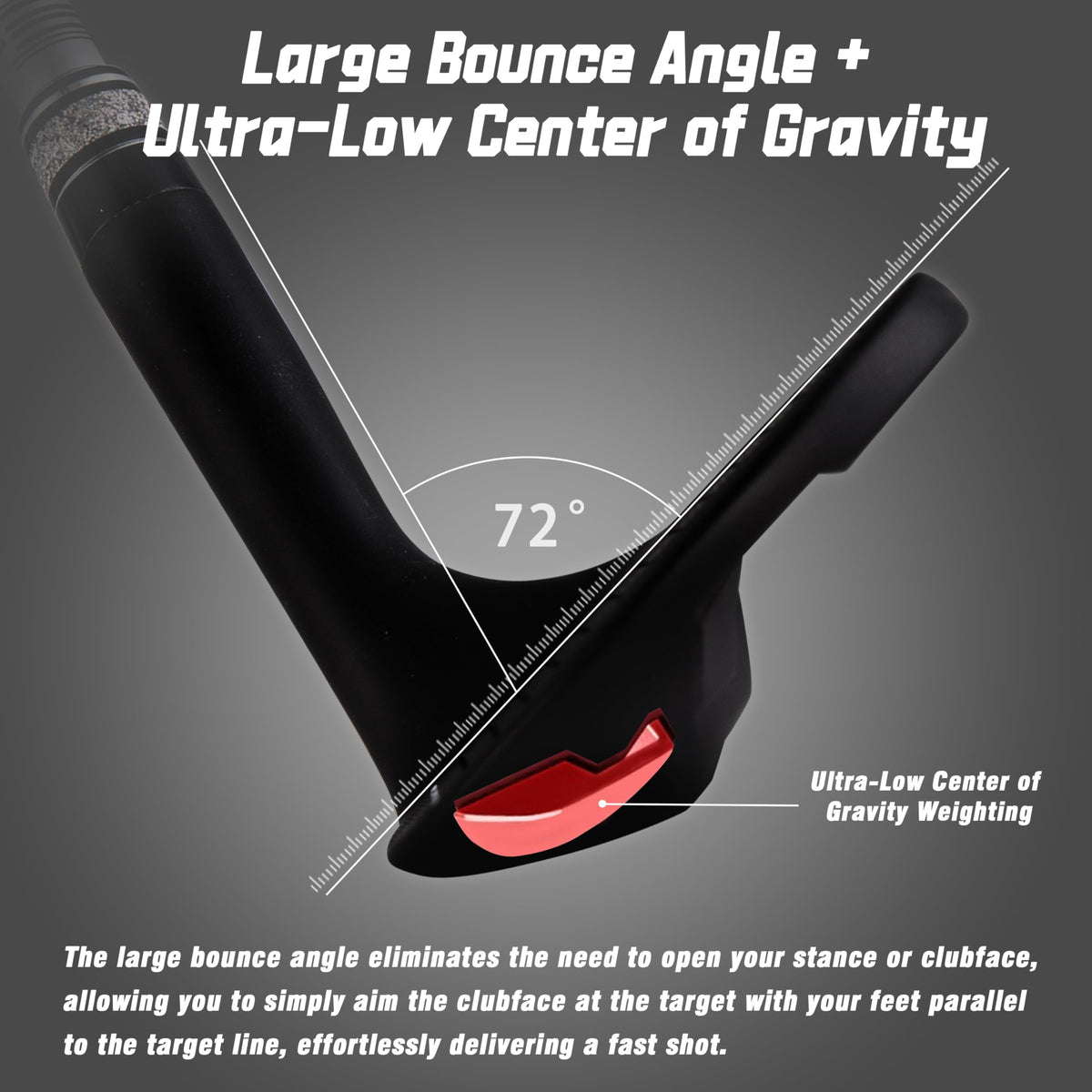 PGM Left Handed Wedge steel head aids easy bunker exit and feel.