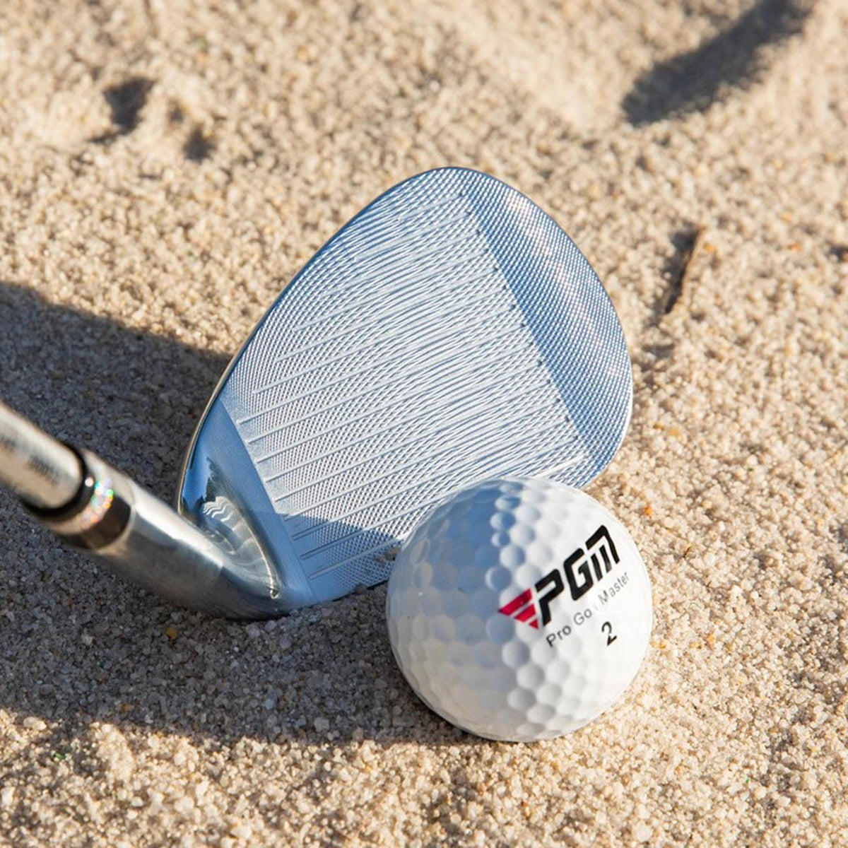 PGM left-handed wedge supports green-side spin and precise distance.