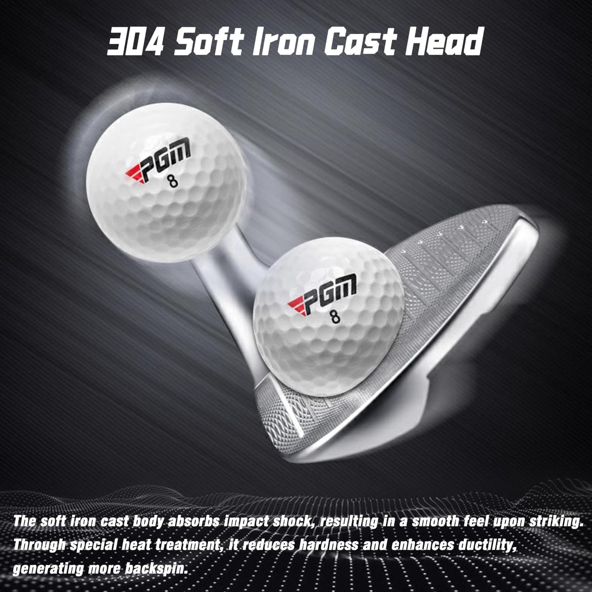 PGM wedge with non-slip grip ensures secure shot control.