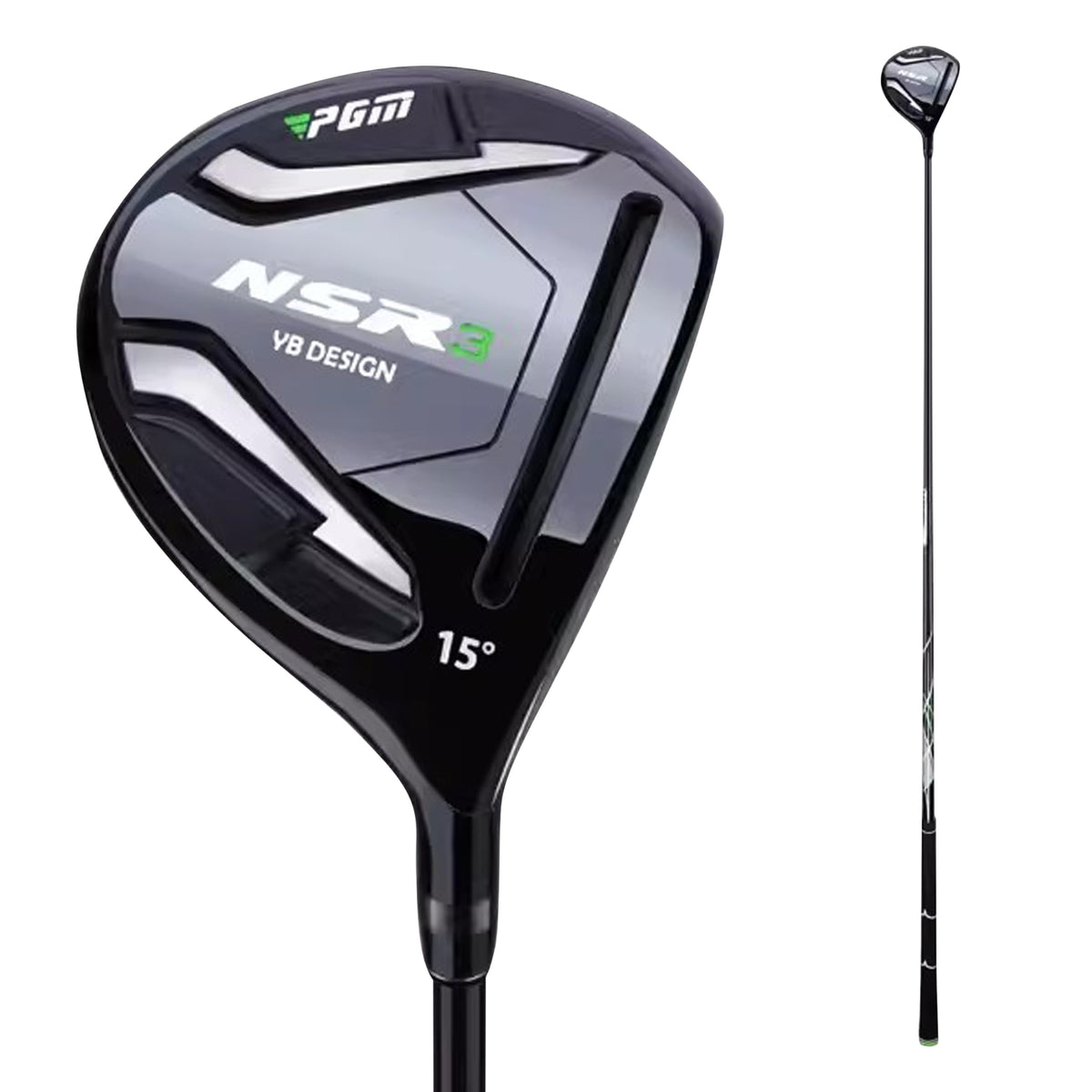 PGM 3 Wood with headcover showing titanium head for powerful launches.