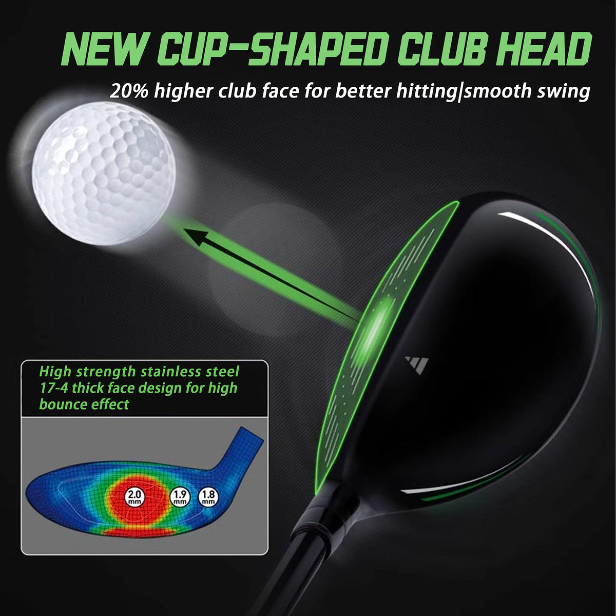 PGM 5 wood 58 degree lie angle improves ground contact for steady fairway shots.