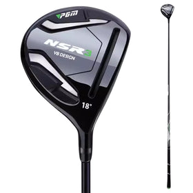 PGM 5 wood titanium head for durable power and control on mid-range shots.