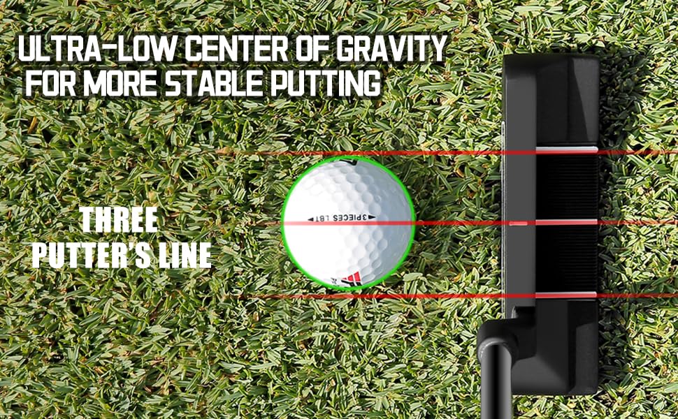 PGM Oversea graphite-shafted putter delivers lighter feel and smoother takeaway.