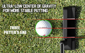 PGM Oversea graphite-shafted putter delivers lighter feel and smoother takeaway.