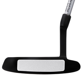 PGM Oversea Putter grooved face promotes forgiving contact and straighter rolls.