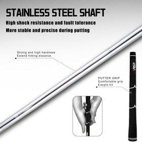 PGM Oversea Putter low center of gravity improves stroke control.