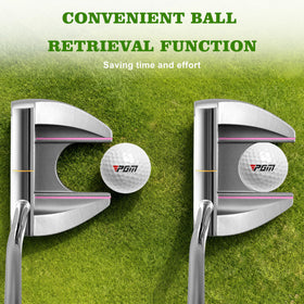 PGM putter with anti-slip grooves improves roll and consistency.