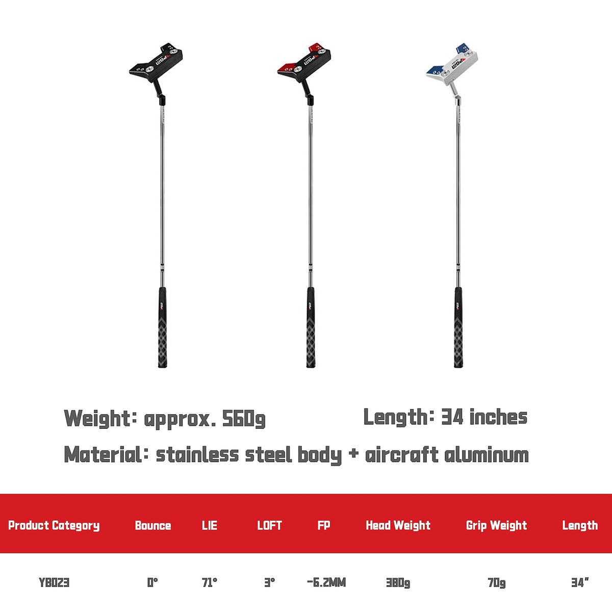 PGM putter dual-pattern face for increased center-hit accuracy