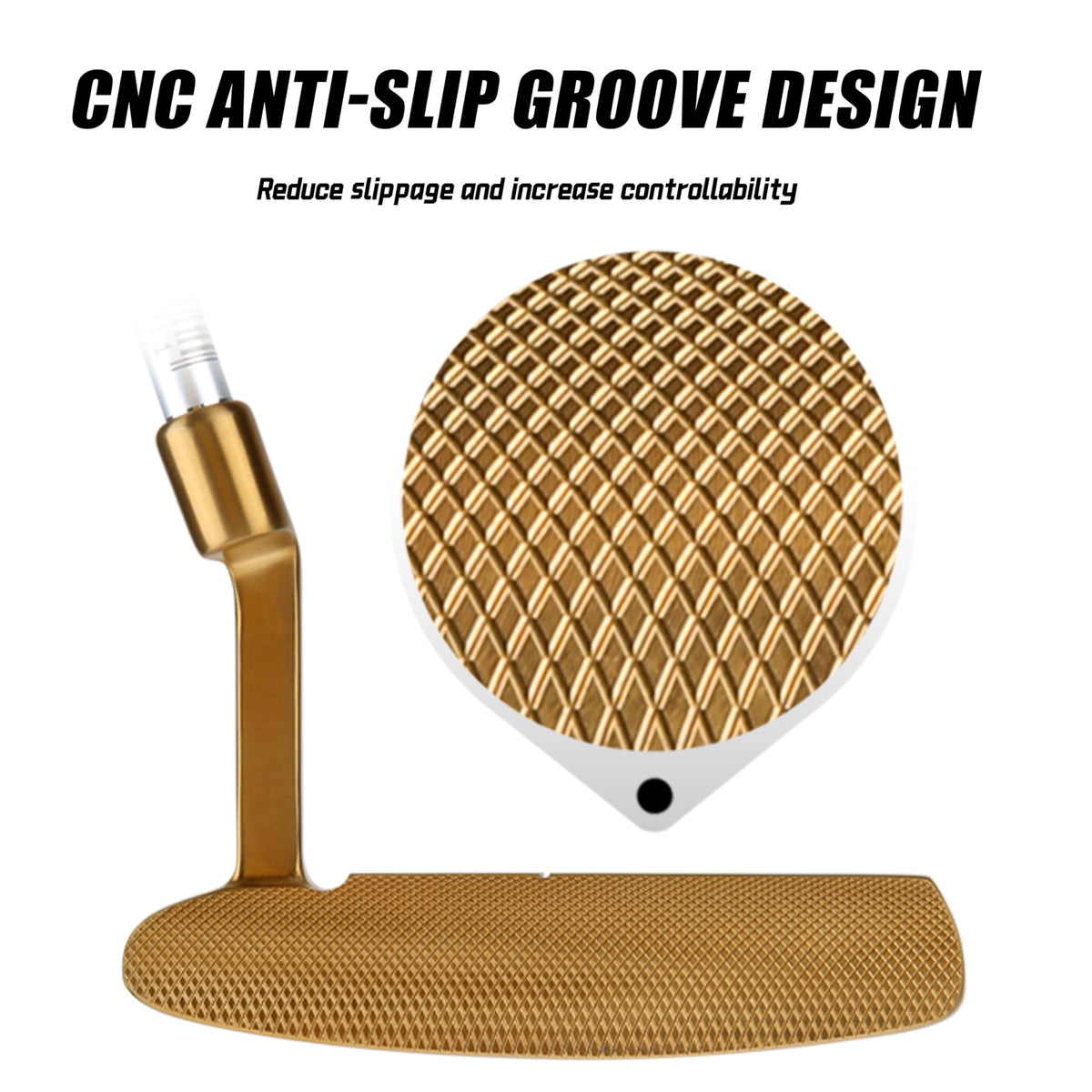 PGM putter face CNC anti-slip grooves enhance grip and control