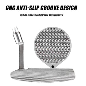 PGM putter face shows CNC grooves for reliable ball contact