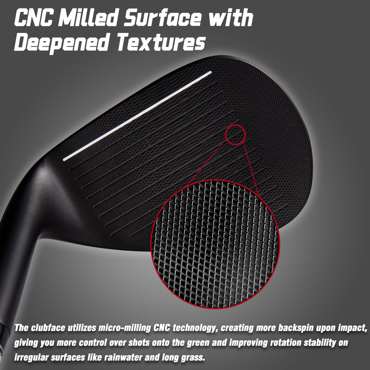 PGM CNC-texture closeup showcases micro-milled grooves for spin stability