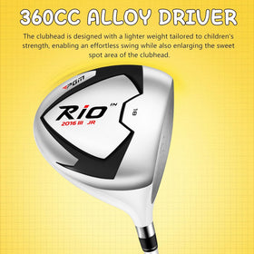 PGM Rio junior 9P iron detail highlights light-weight swing.