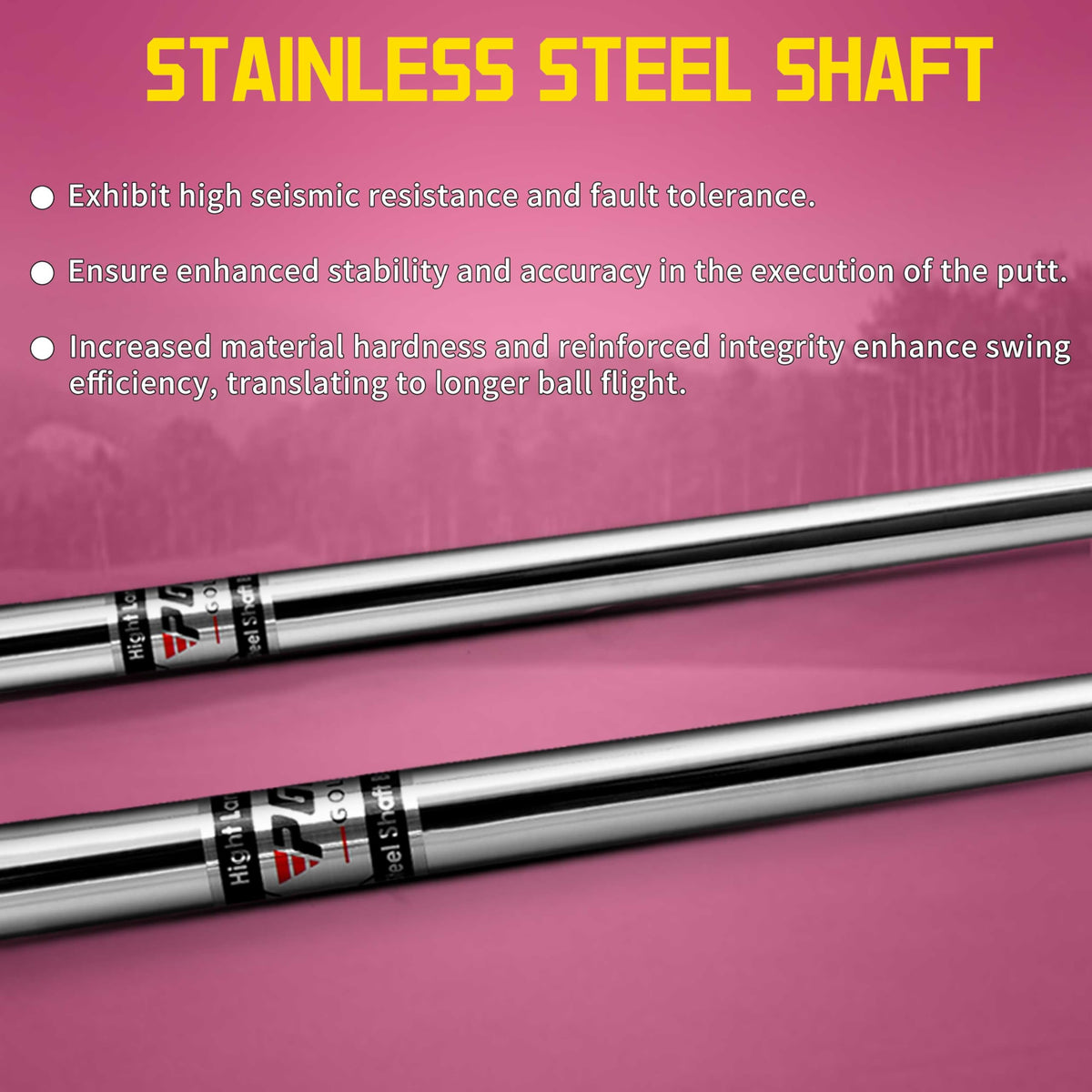 PGM stainless steel head delivers crisp impact feedback.