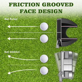 PGM stainless steel putter delivers crisp impact feedback.