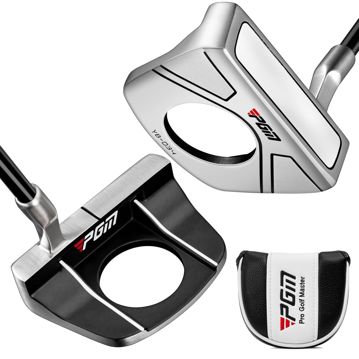 PGM standing golf putter with ball pickup for effortless ball retrieval on the green.