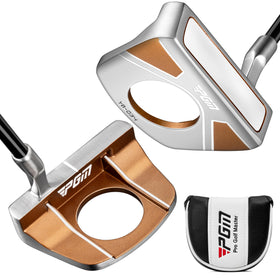 PGM standing putter front view highlights effortless ball pickup on the green