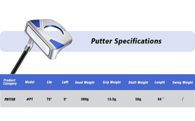 34-inch right-handed PGM putter ready for versatile greens.