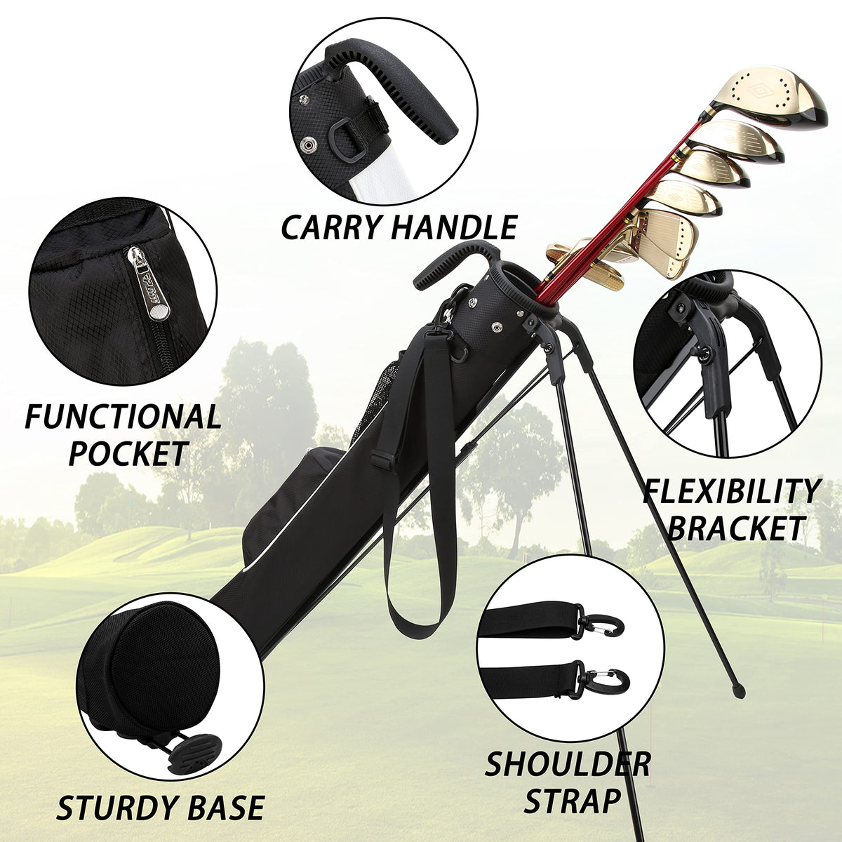 PGM Sunday waterproof fabric keeps clubs dry during sudden showers