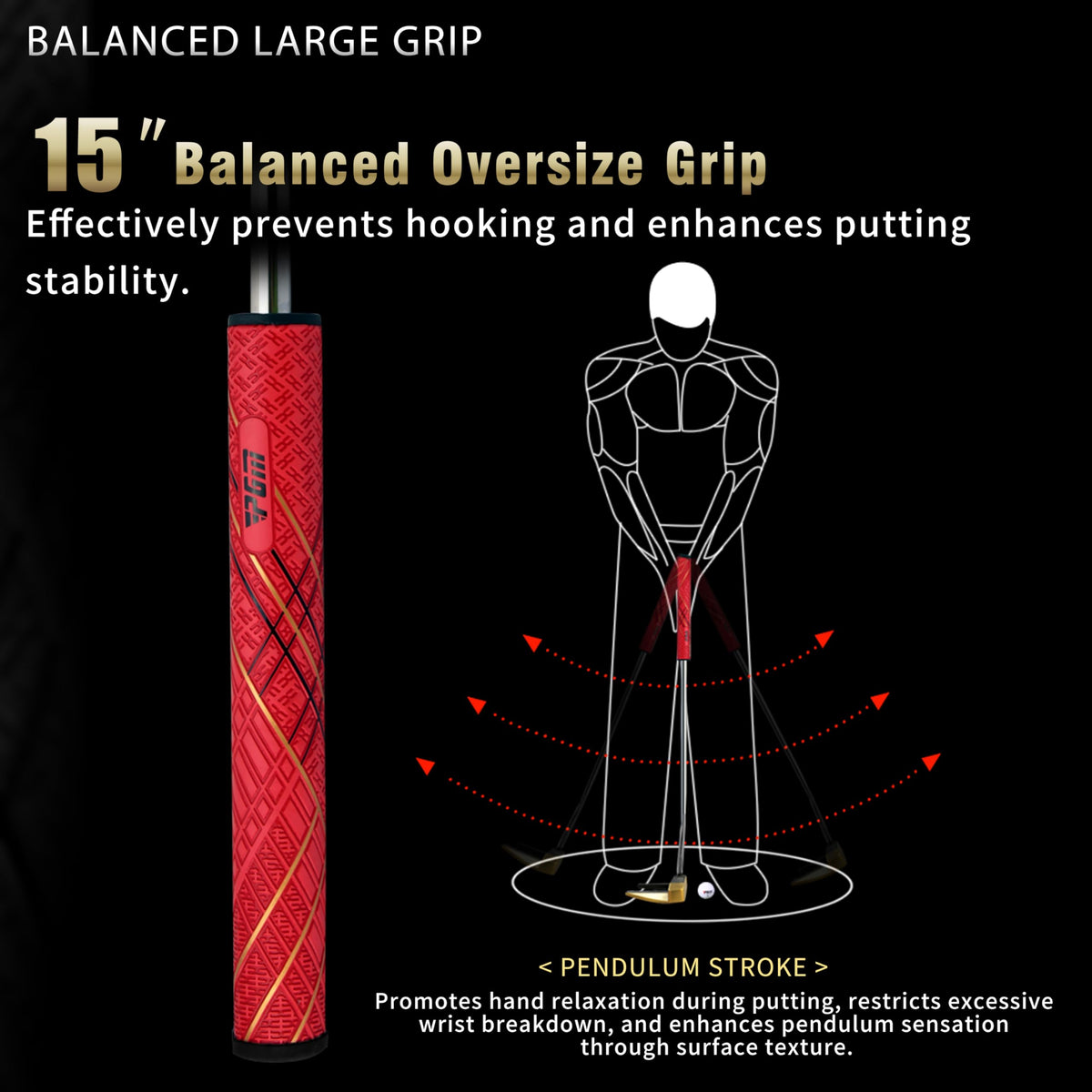 PGM TUG024 stainless shaft dampens vibrations for durability and feel