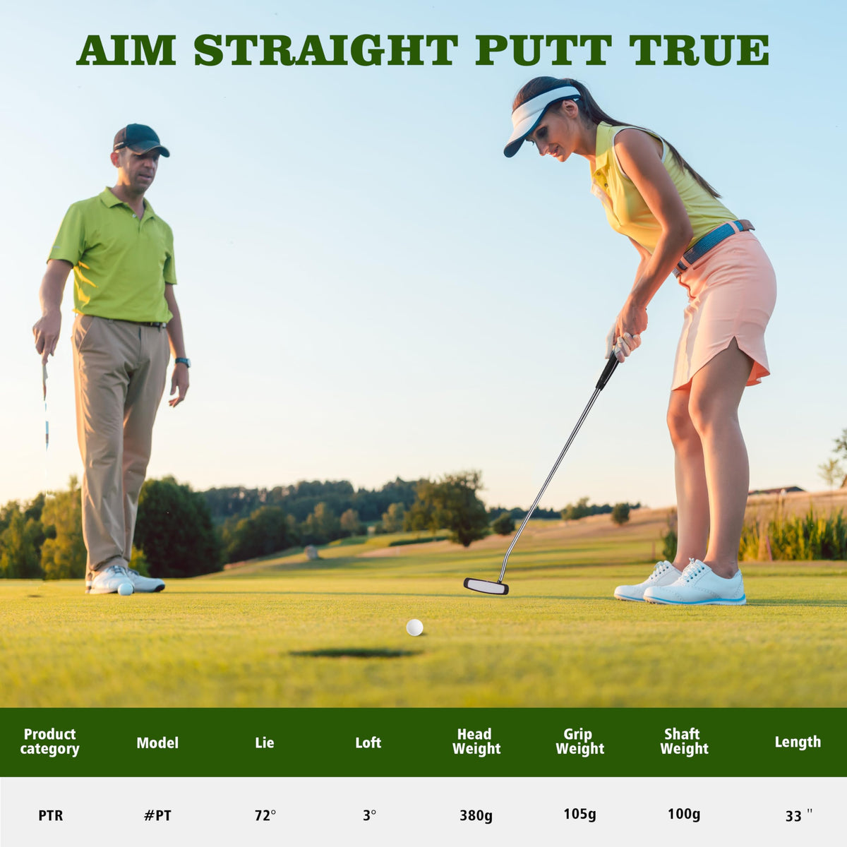 PGM right-handed women's putter with headcover protects the club.