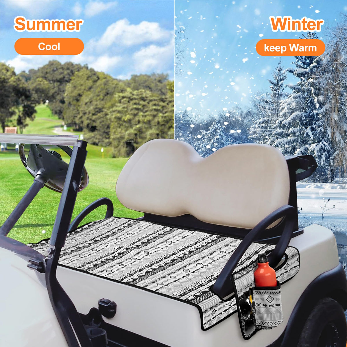 Keeps seats clean and presents a neat golf cart interior