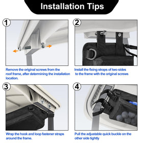 PGmoon ceiling bag side profile with secure straps for quick, no-drill installation on carts