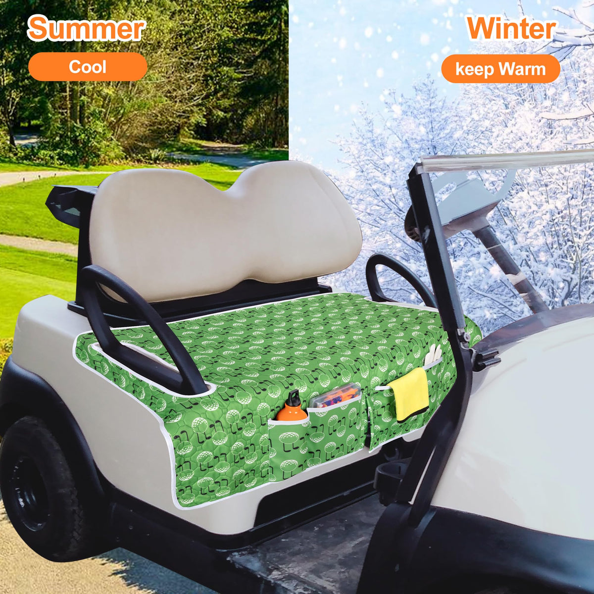 Great for golfers who want organized gear and comfortable seating