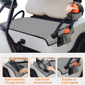 PGmoon blanket includes soft cushioned layer for comfortable seating during long golf outings.