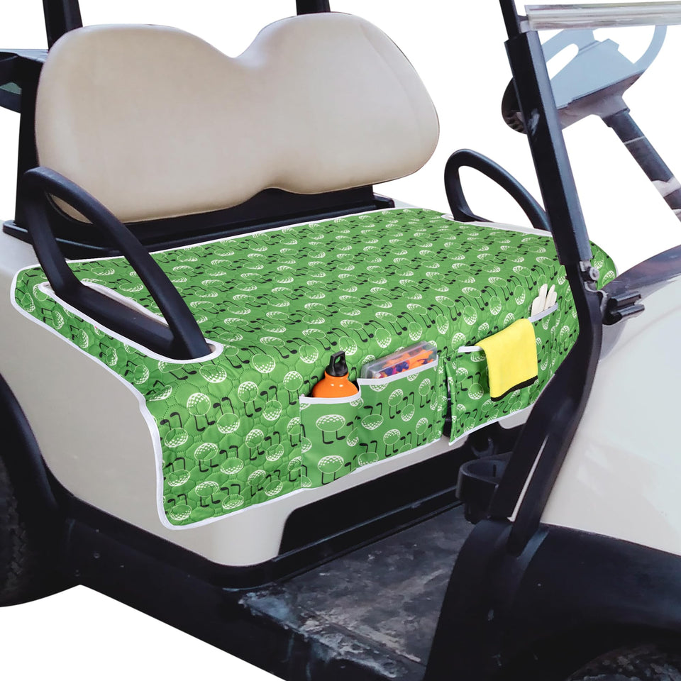 PGmoon golf cart seat covers with front pockets for easy organization