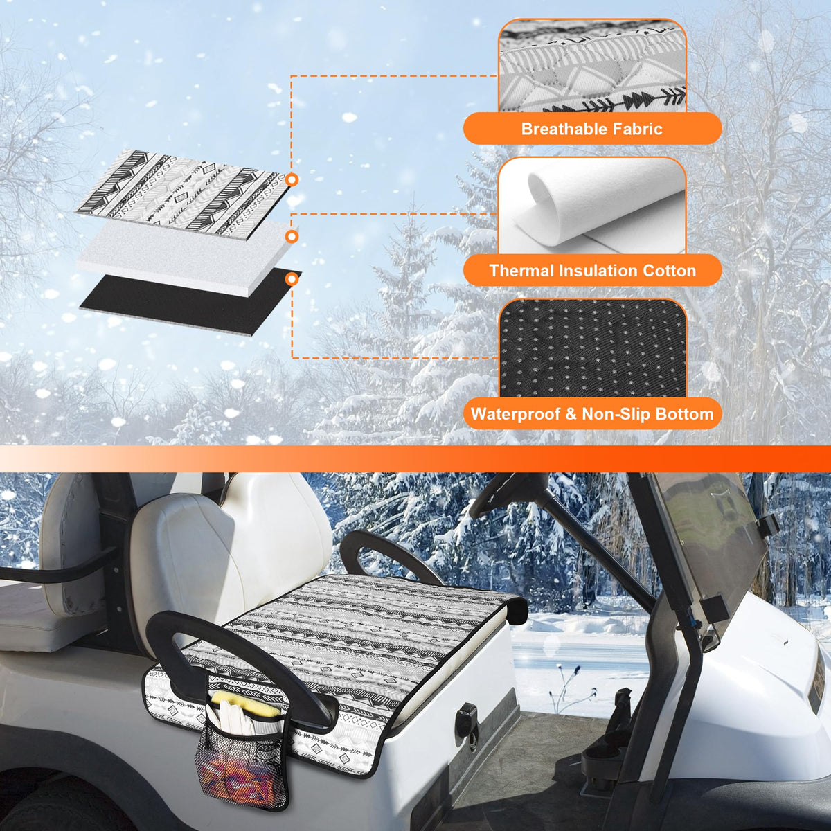 PGmoon seat towel blanket with four pockets keeps essentials organized