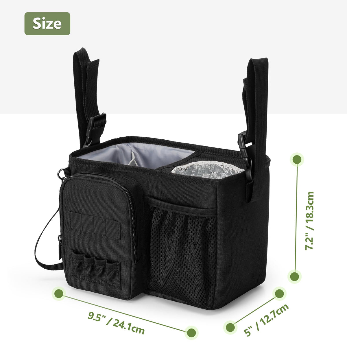 PGmoon inner mesh pockets organize balls and small accessories neatly.