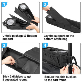 PGmoon middle compartment lid prevents items from spilling during rides