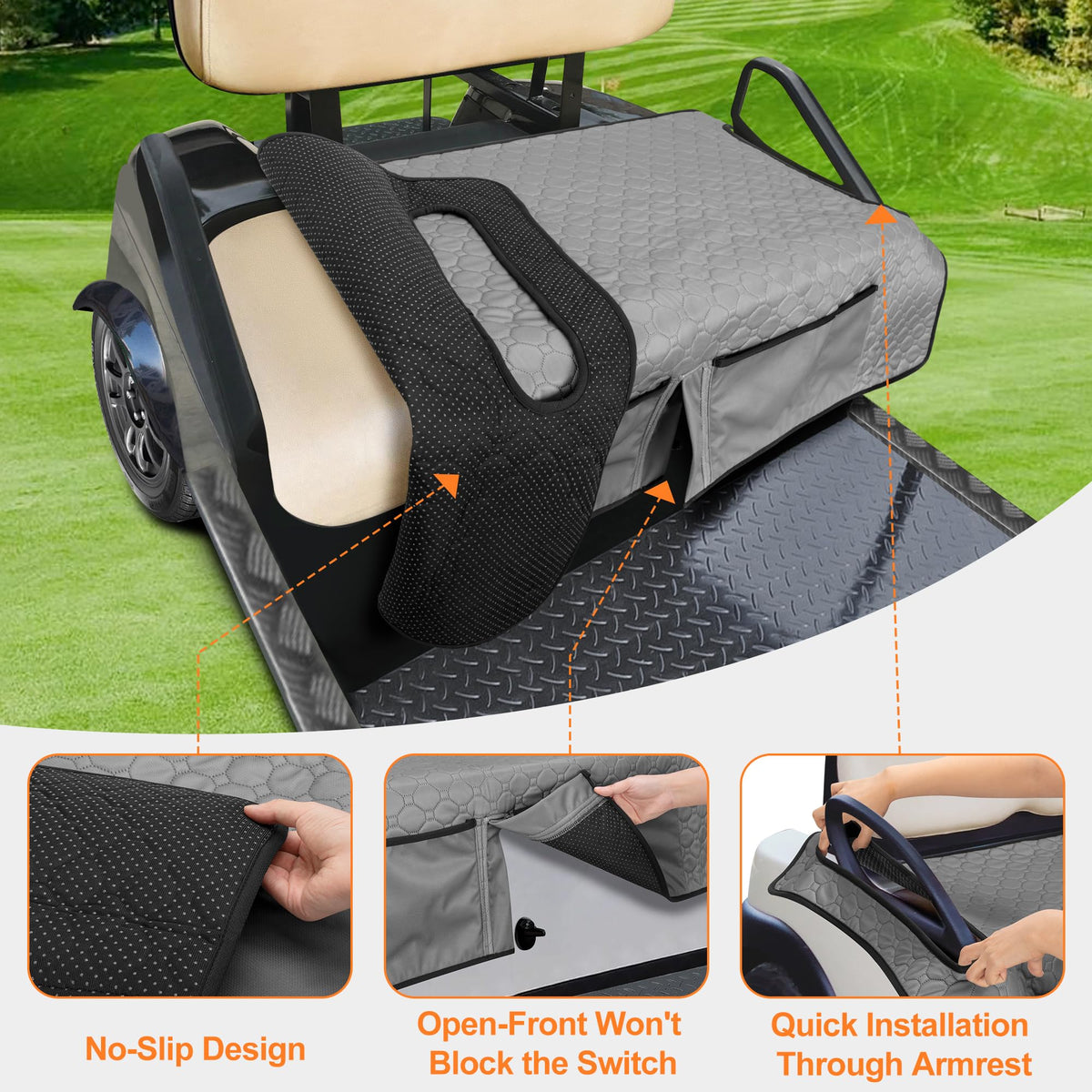 Nonskid bottom helps prevent shifting for steady comfort on the ride.