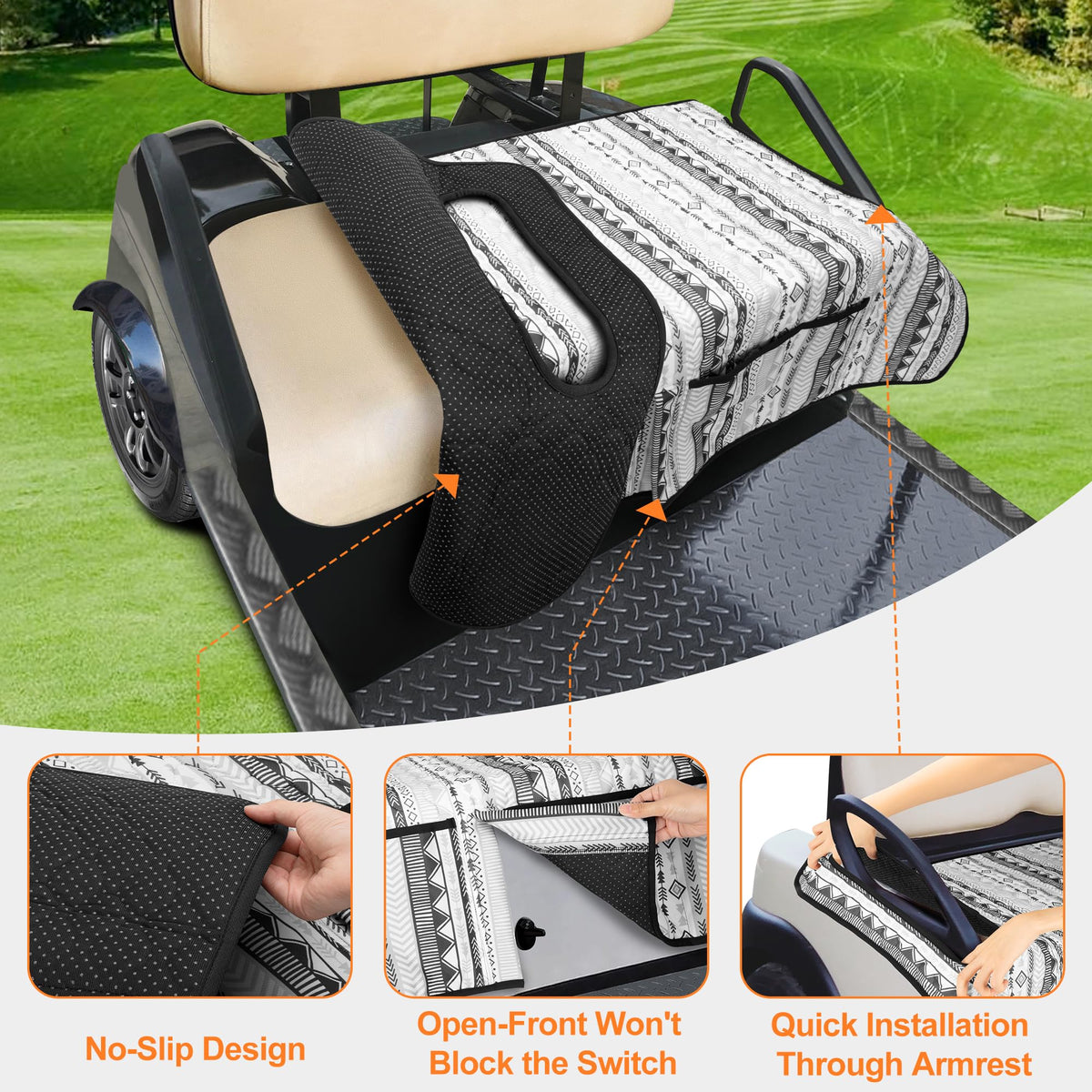 PGmoon non skid bottom keeps the seat cover in place during bumpy rides