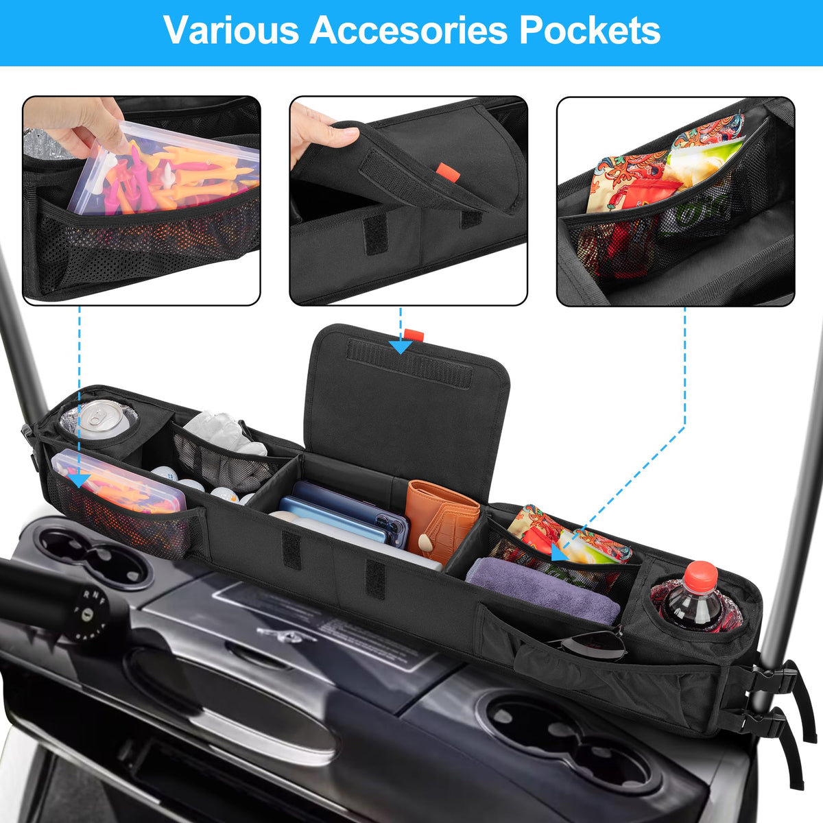 PGmoon nylon golf cart organizer delivers durable, long-lasting storage
