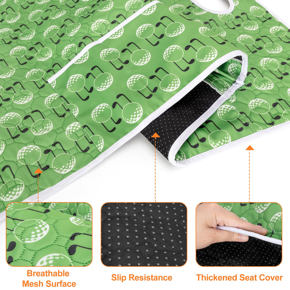 Soft middle cushion adds comfort during long golf rounds